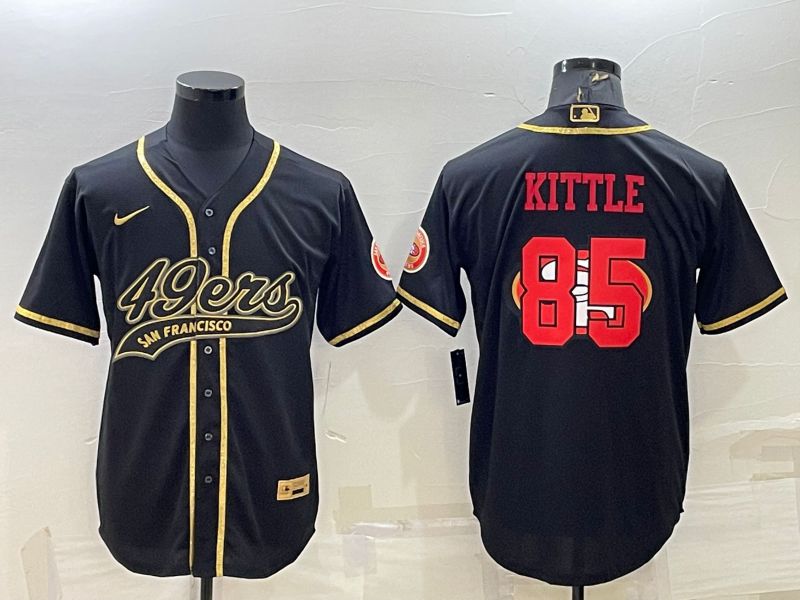 Men San Francisco 49ers #85 Kittle Black Gold 2022 Nike Co branded NFL Jersey->san francisco 49ers->NFL Jersey